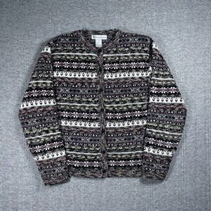 Vintage Fair Isle Button Up Cardigan Sweater Women’s M Dress Barn Cottage Soft